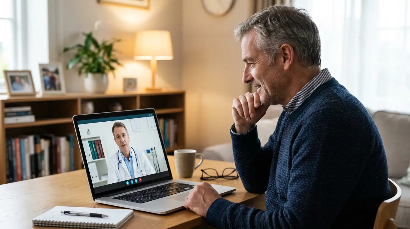Paciente en videoconsulta médica